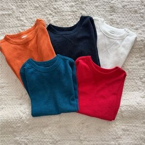 Old Navy Kids Long Sleeve Thermal Tees - Orange, Navy, White, Teal, Red size 4T